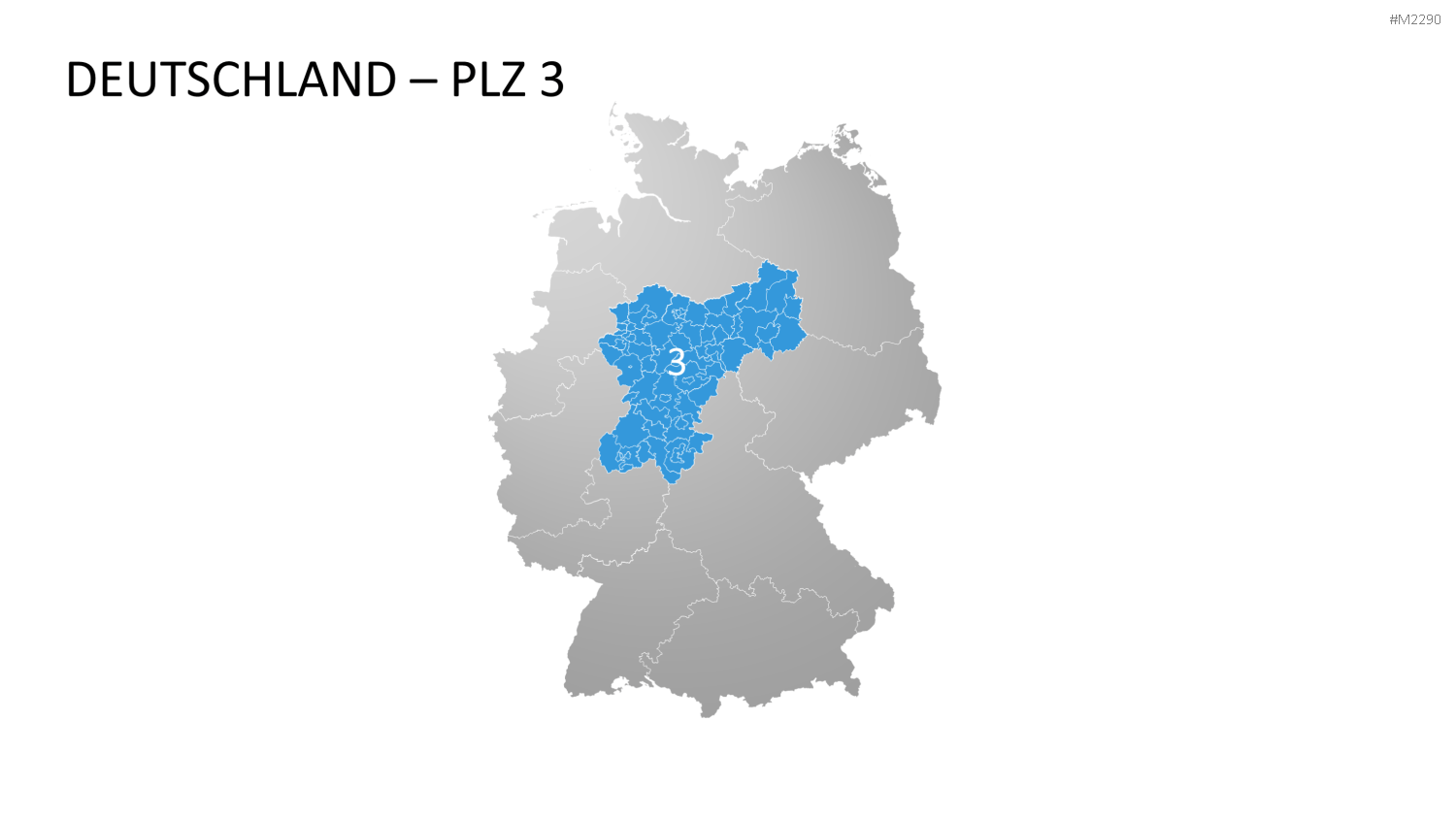 Deutschland - PLZ (3-stellig) PowerPoint-Vorlage