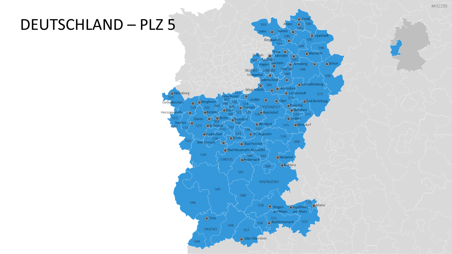 Deutschland - PLZ (3-stellig) PowerPoint-Vorlage
