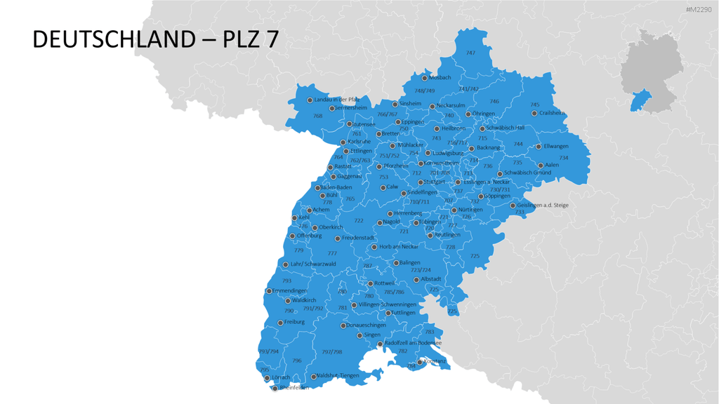 Deutschland - PLZ (3-stellig) PowerPoint-Vorlage