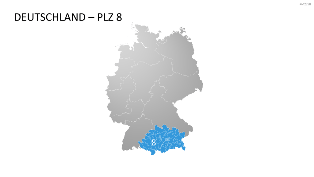 Deutschland - PLZ (3-stellig) PowerPoint-Vorlage