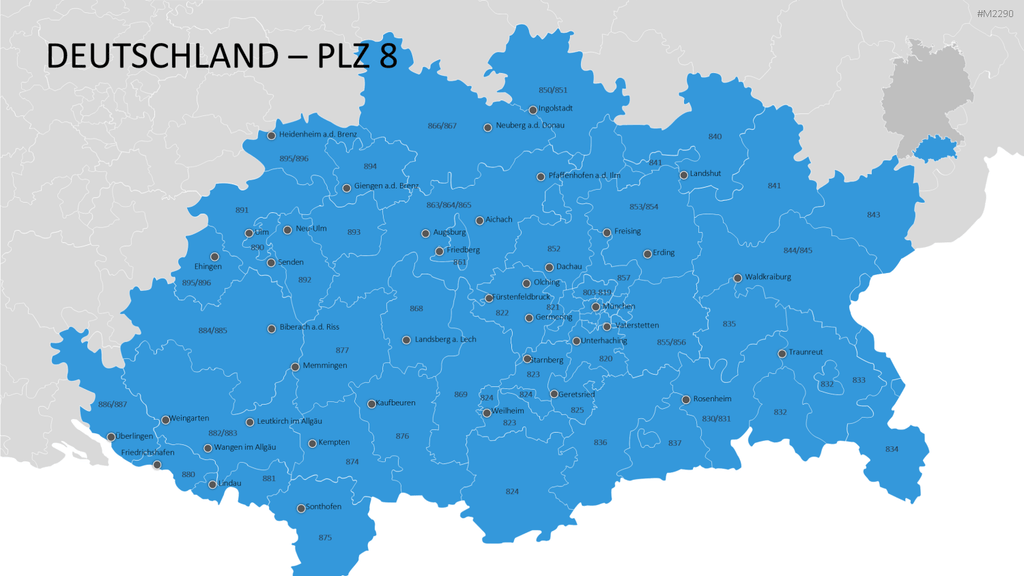 Deutschland - PLZ (3-stellig) PowerPoint-Vorlage