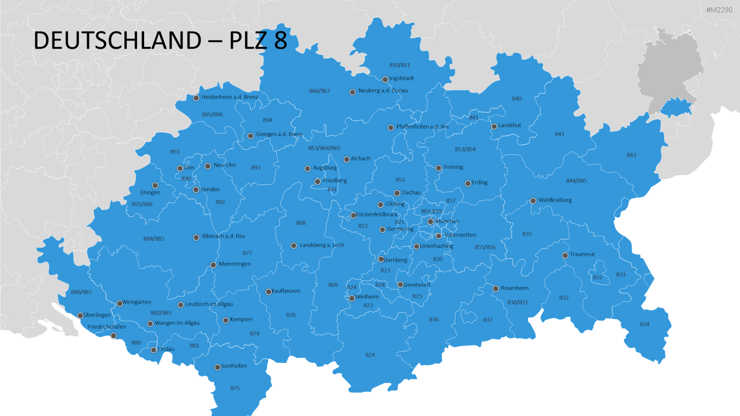 Deutschland - PLZ (3-stellig) PowerPoint-Vorlage