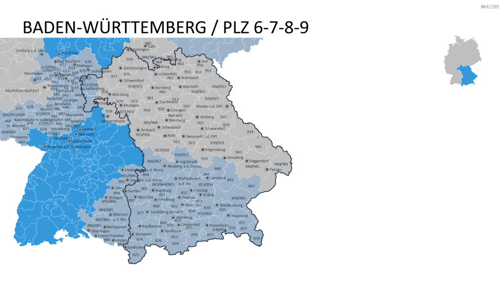 Deutschland - PLZ (3-stellig) PowerPoint-Vorlage
