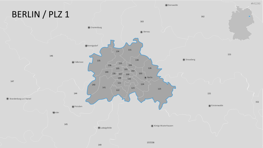 Deutschland - PLZ (3-stellig) PowerPoint-Vorlage