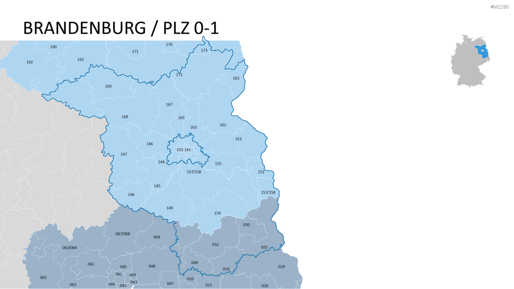 Deutschland - PLZ (3-stellig) PowerPoint-Vorlage