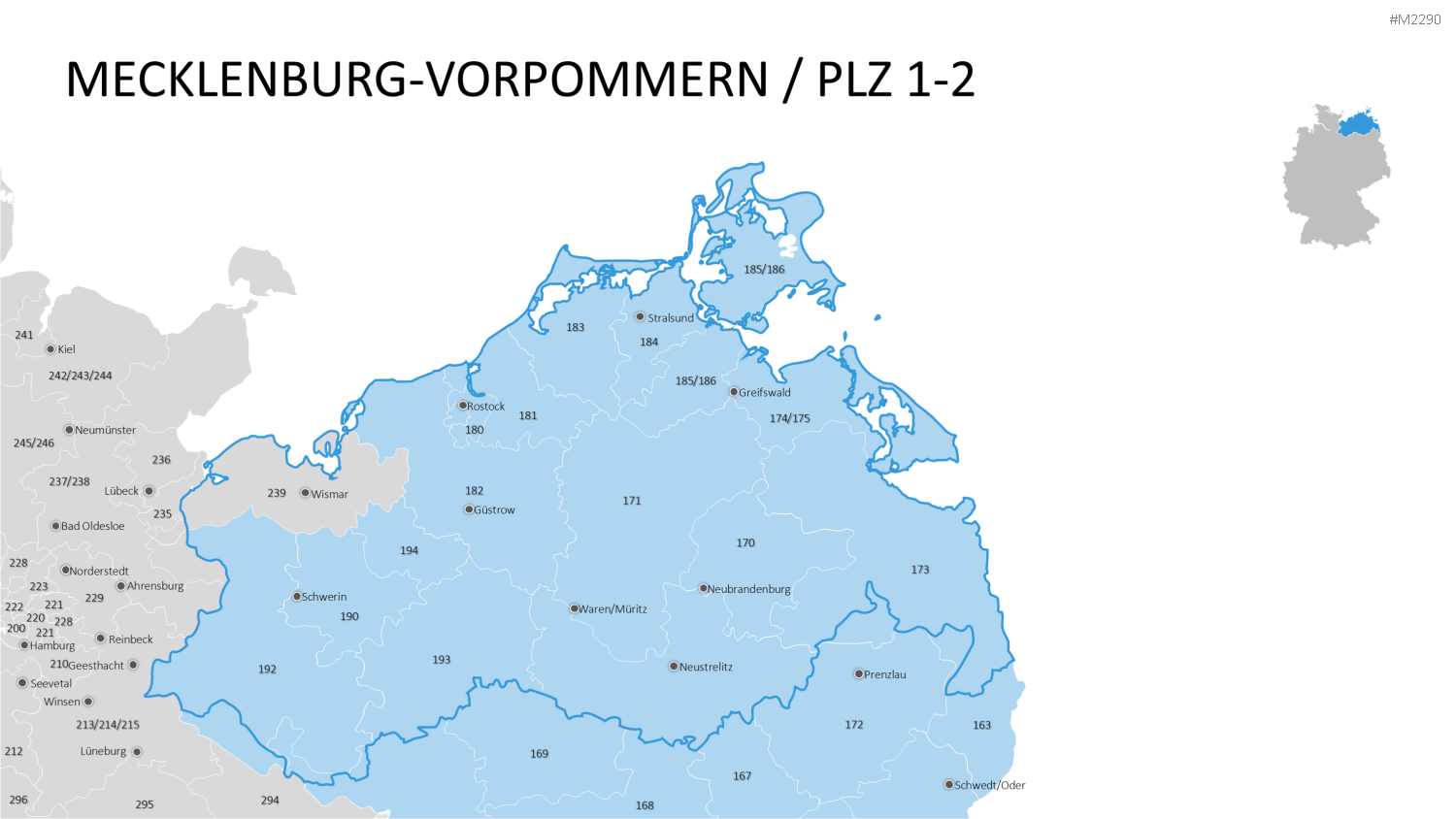 Deutschland - PLZ (3-stellig) PowerPoint-Vorlage