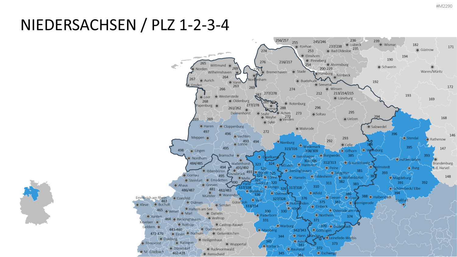 Deutschland - PLZ (3-stellig) PowerPoint-Vorlage