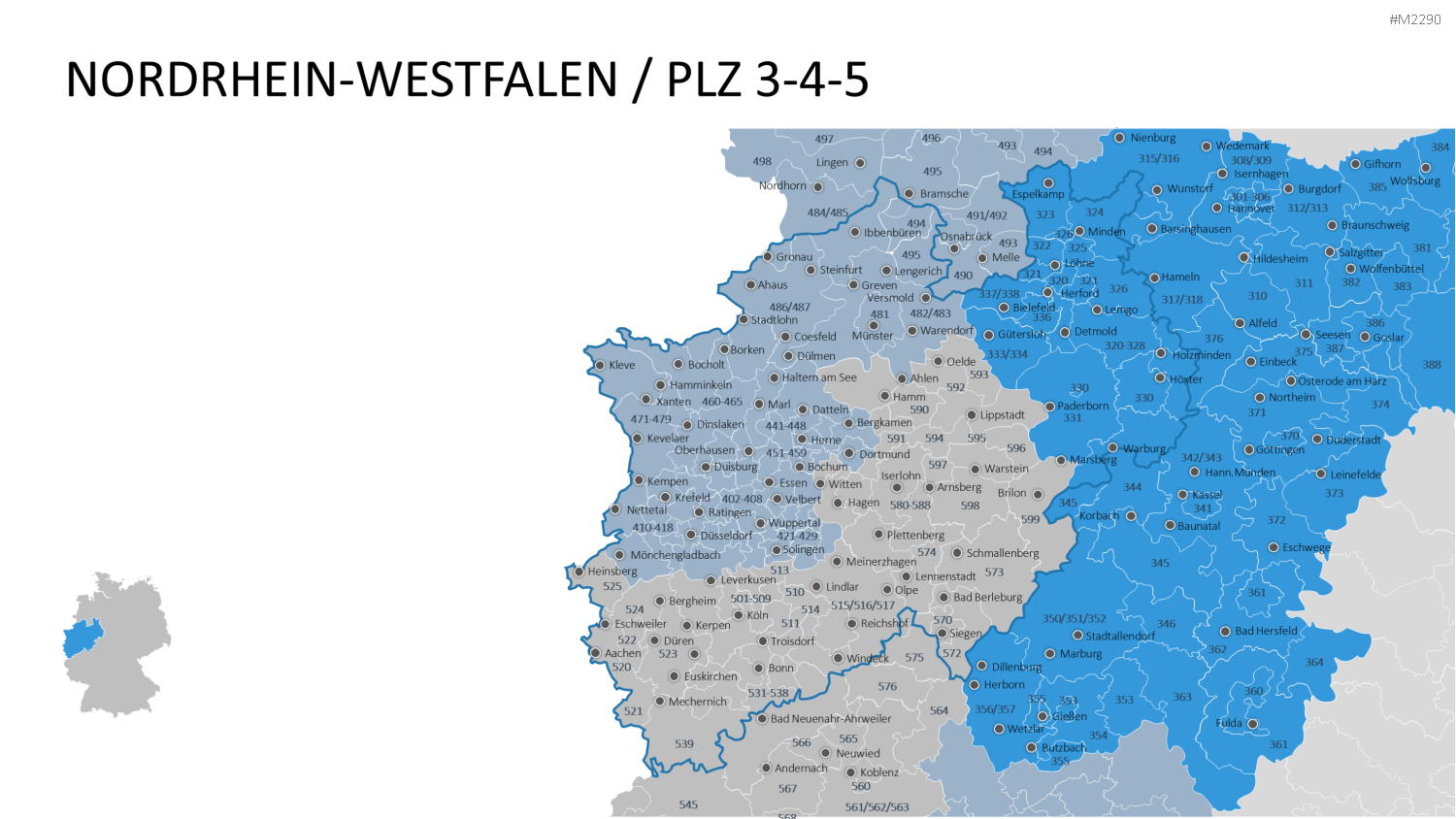 Deutschland - PLZ (3-stellig) PowerPoint-Vorlage