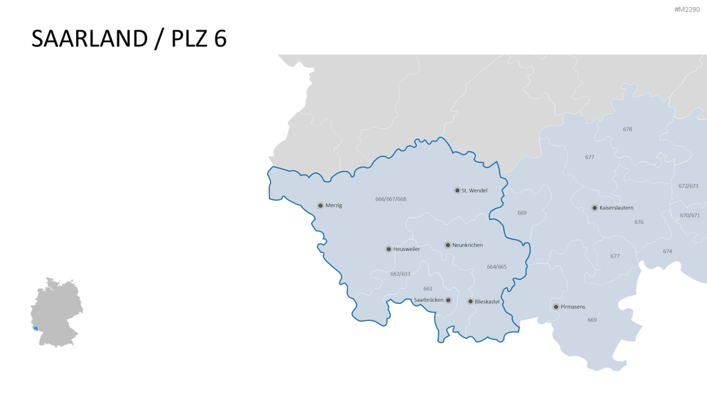 Deutschland - PLZ (3-stellig) PowerPoint-Vorlage
