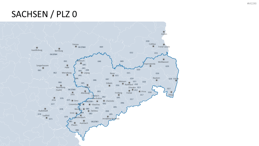 Deutschland - PLZ (3-stellig) PowerPoint-Vorlage