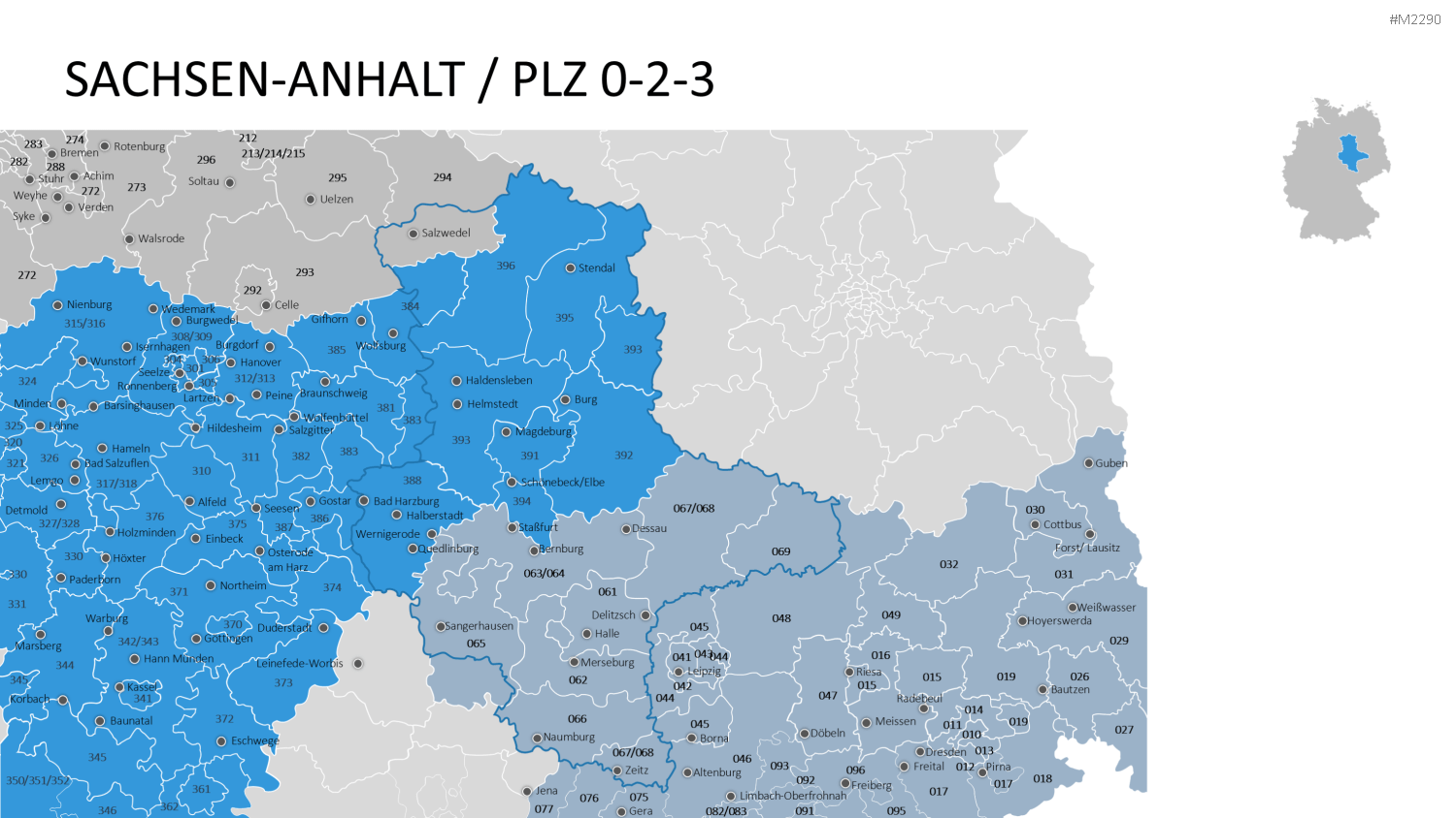 Deutschland - PLZ (3-stellig) PowerPoint-Vorlage