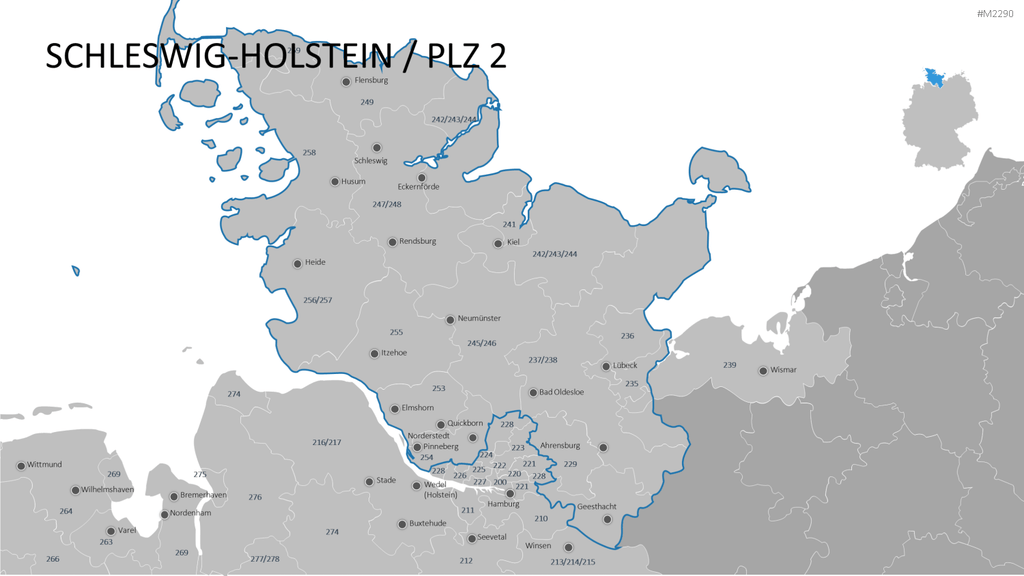 Deutschland - PLZ (3-stellig) PowerPoint-Vorlage
