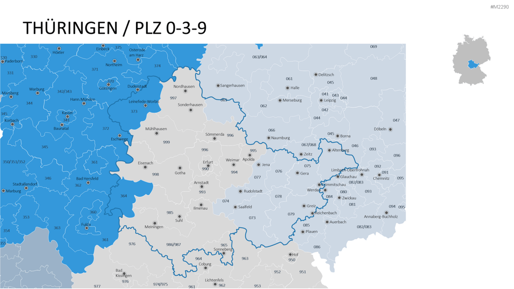 Deutschland - PLZ (3-stellig) PowerPoint-Vorlage