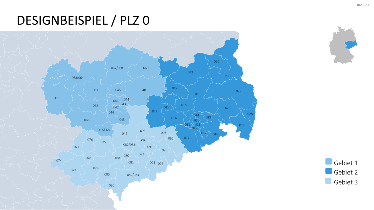 Deutschland - PLZ (3-stellig) PowerPoint-Vorlage