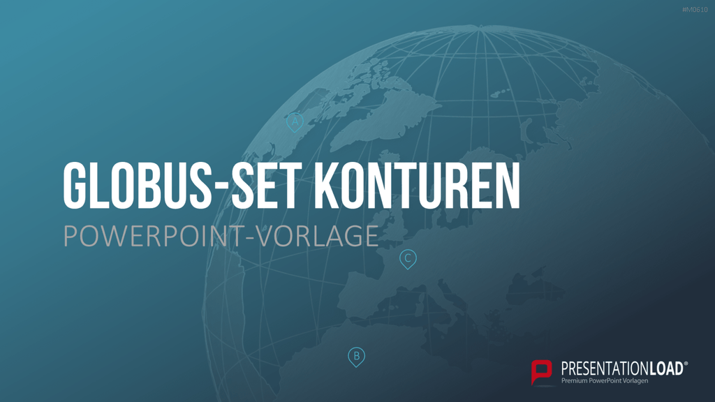 Globus-Set - Konturen PowerPoint-Vorlage