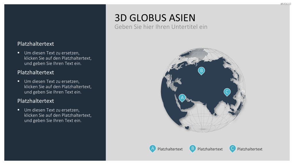 Globus-Set - Konturen PowerPoint-Vorlage