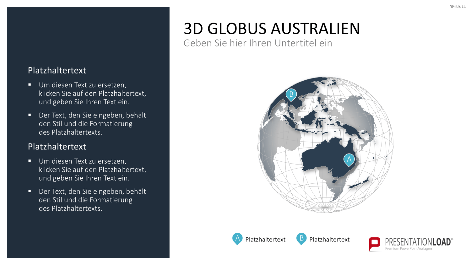 Globus-Set - Konturen PowerPoint-Vorlage