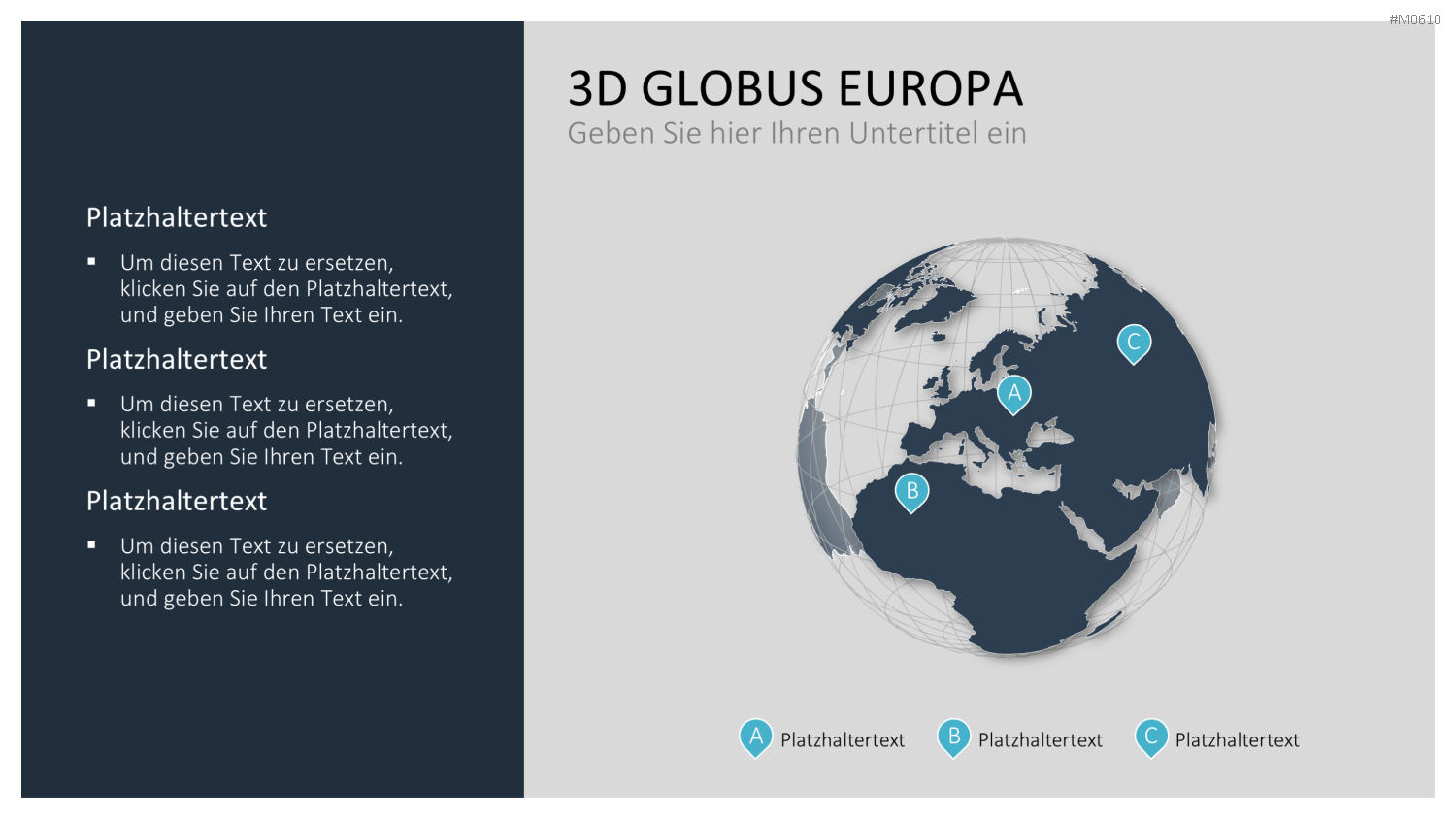 Globus-Set - Konturen PowerPoint-Vorlage