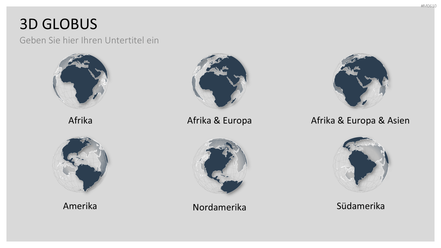 Globus-Set - Konturen PowerPoint-Vorlage