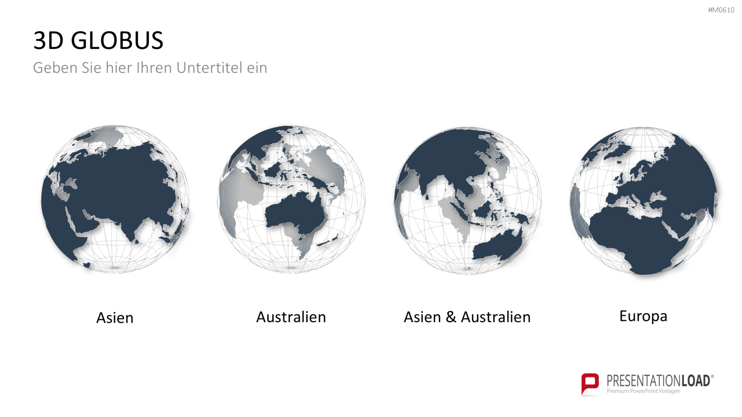 Globus-Set - Konturen PowerPoint-Vorlage