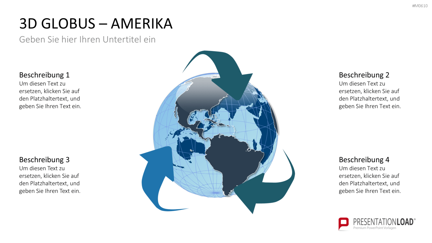 Globus-Set - Konturen PowerPoint-Vorlage
