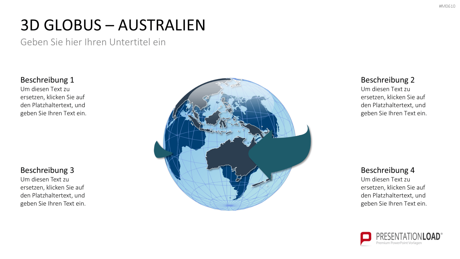 Globus-Set - Konturen PowerPoint-Vorlage
