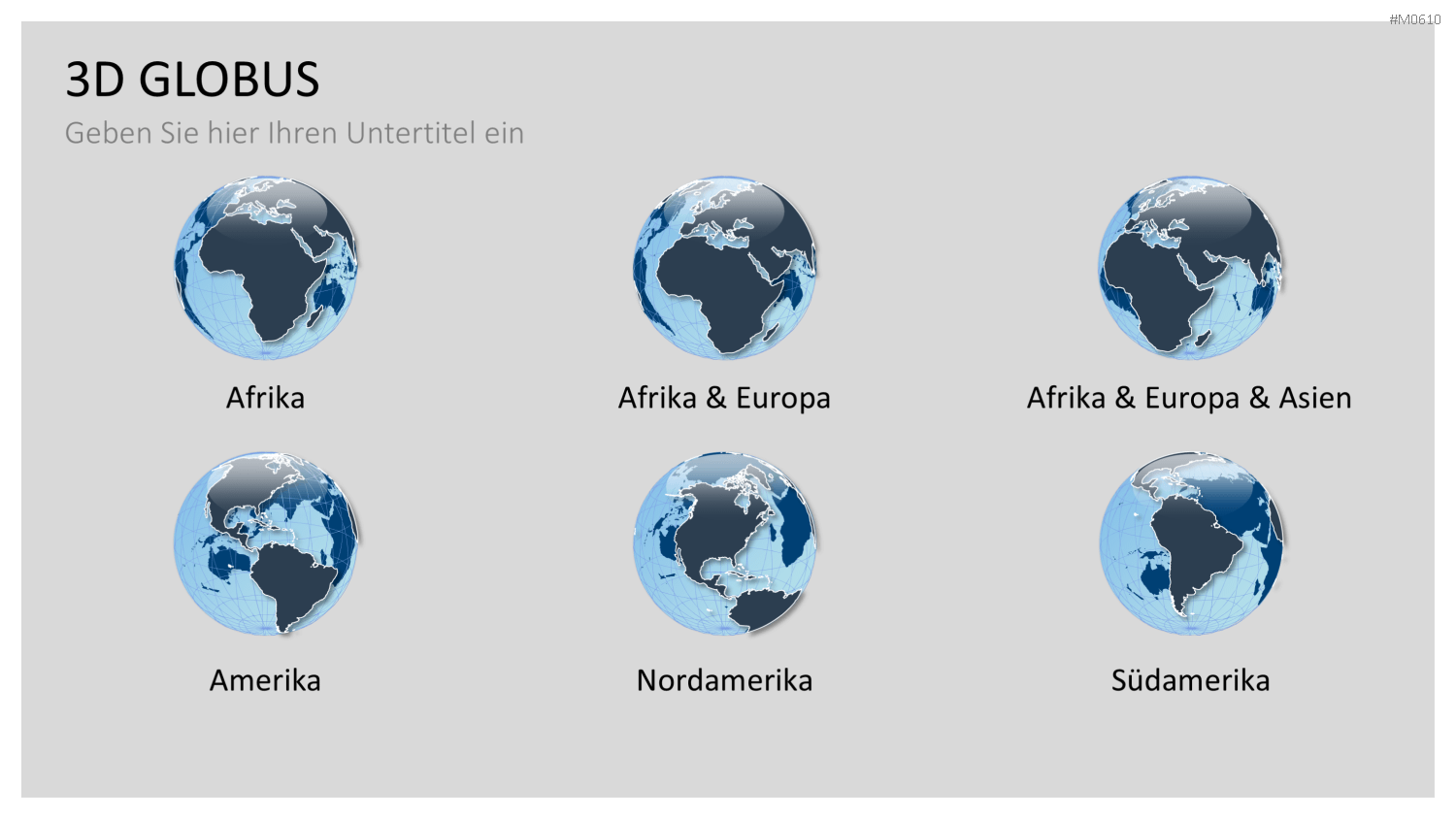 Globus-Set - Konturen PowerPoint-Vorlage