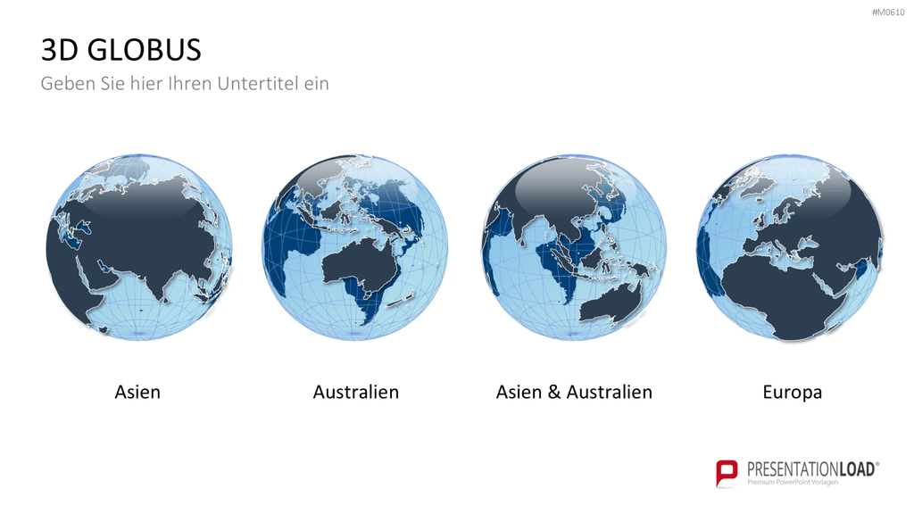 Globus-Set - Konturen PowerPoint-Vorlage