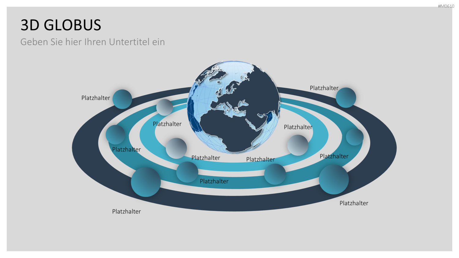 Globus-Set - Konturen PowerPoint-Vorlage