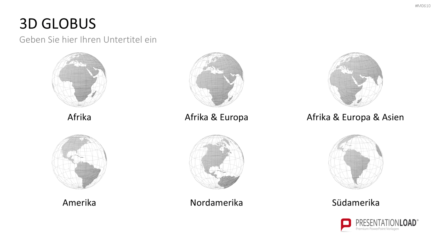 Globus-Set - Konturen PowerPoint-Vorlage