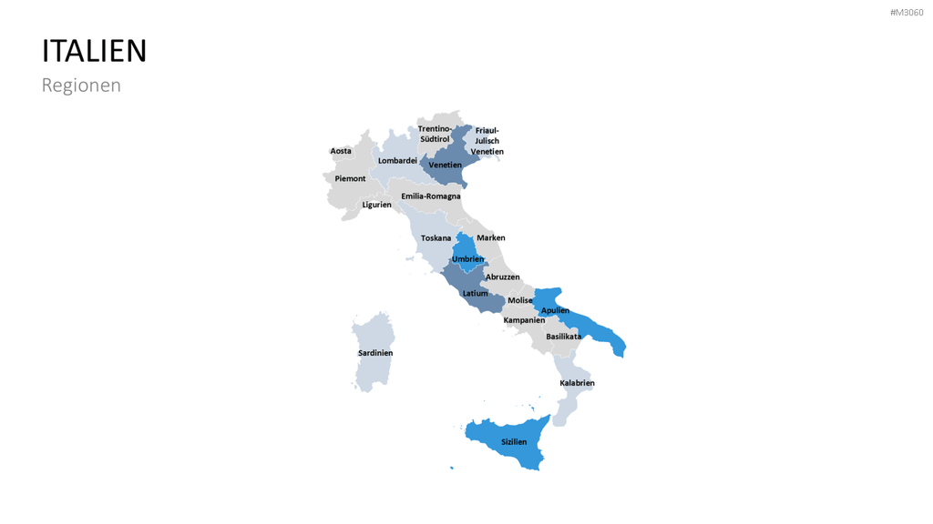 Nord-, Zentral-, Süd- Italien PowerPoint-Vorlage
