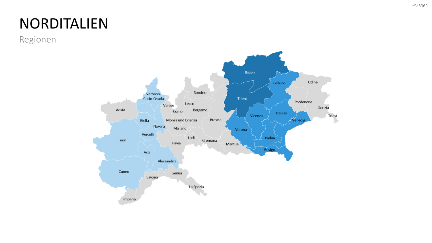 Nord-, Zentral-, Süd- Italien PowerPoint-Vorlage