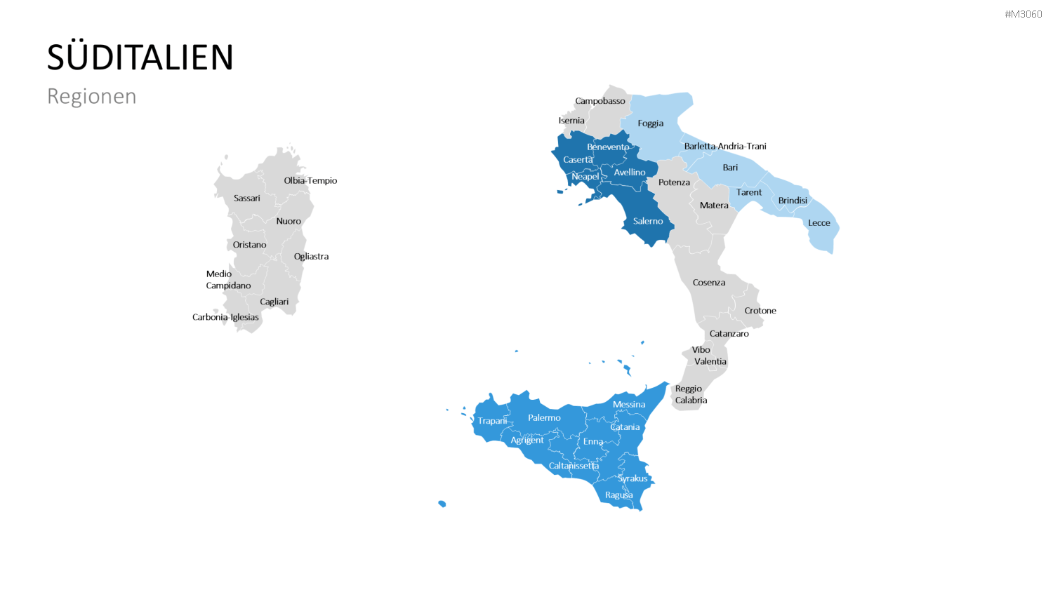 Nord-, Zentral-, Süd- Italien PowerPoint-Vorlage