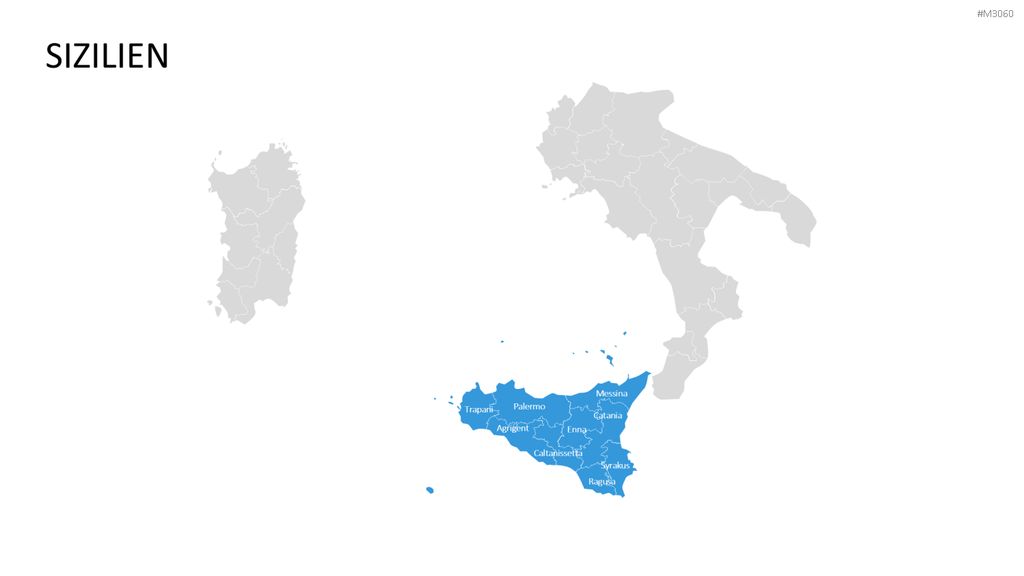 Nord-, Zentral-, Süd- Italien PowerPoint-Vorlage