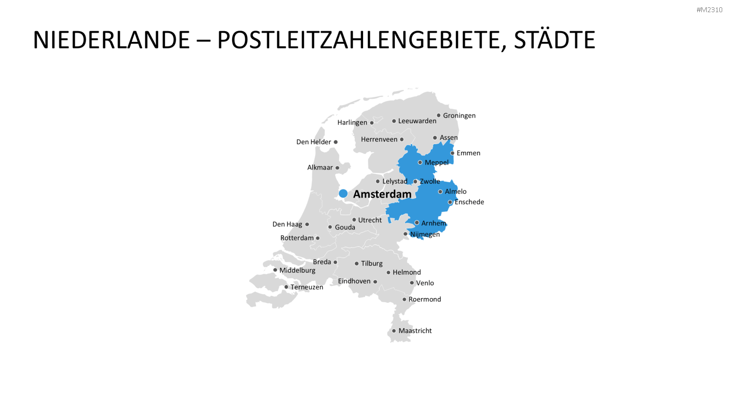Niederlande - PLZ (2-stellig) PowerPoint-Vorlage