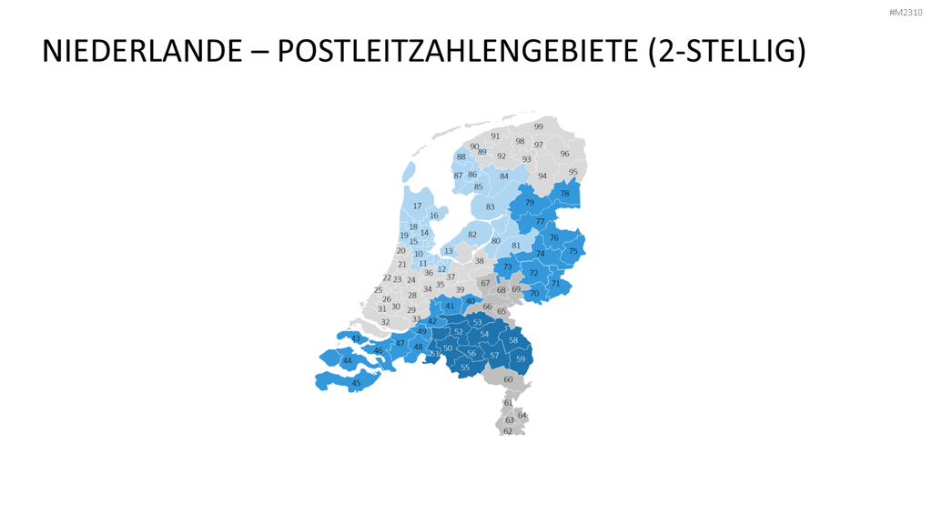 Niederlande - PLZ (2-stellig) PowerPoint-Vorlage
