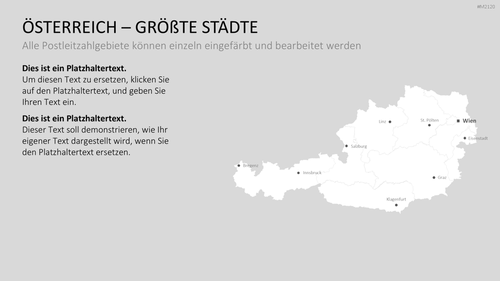 Österreich - PLZ (2-stellig) PowerPoint-Vorlage