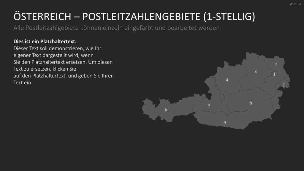 Österreich - PLZ (2-stellig) PowerPoint-Vorlage