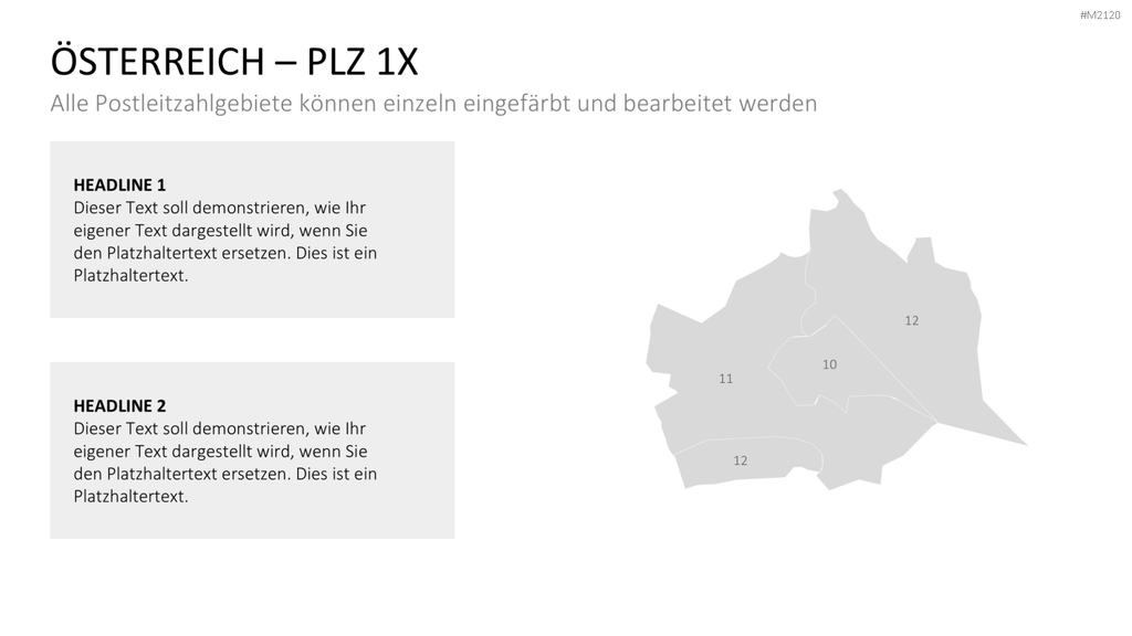 Österreich - PLZ (2-stellig) PowerPoint-Vorlage