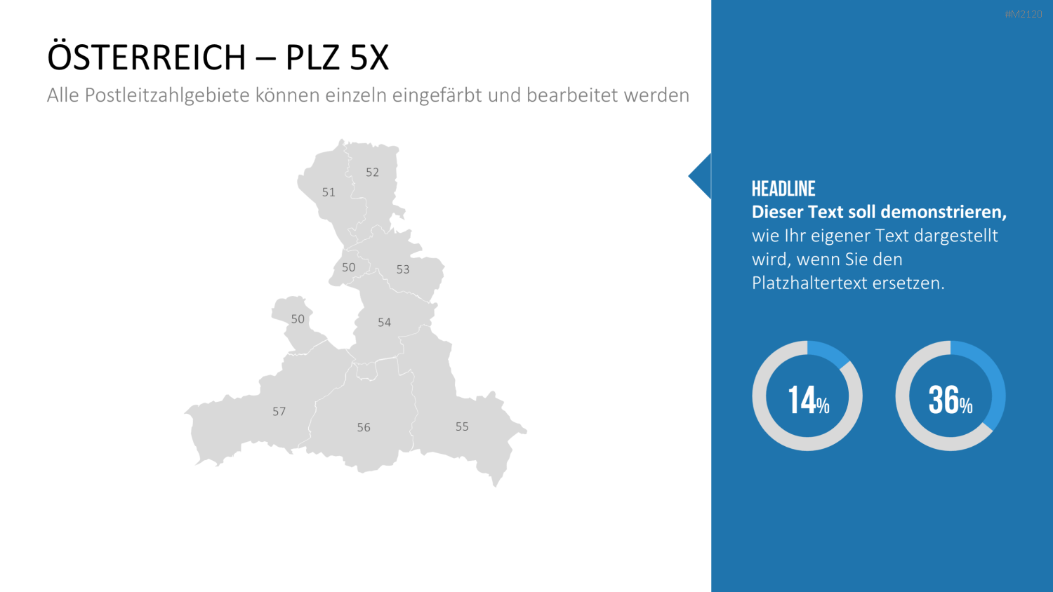 Österreich - PLZ (2-stellig) PowerPoint-Vorlage