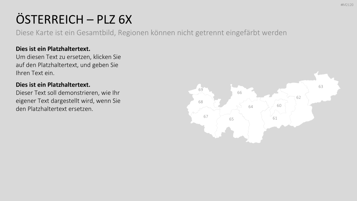 Österreich - PLZ (2-stellig) PowerPoint-Vorlage