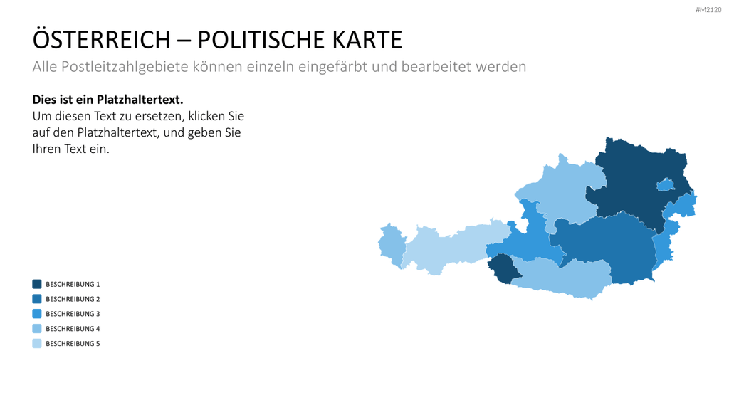 Österreich - PLZ (2-stellig) PowerPoint-Vorlage