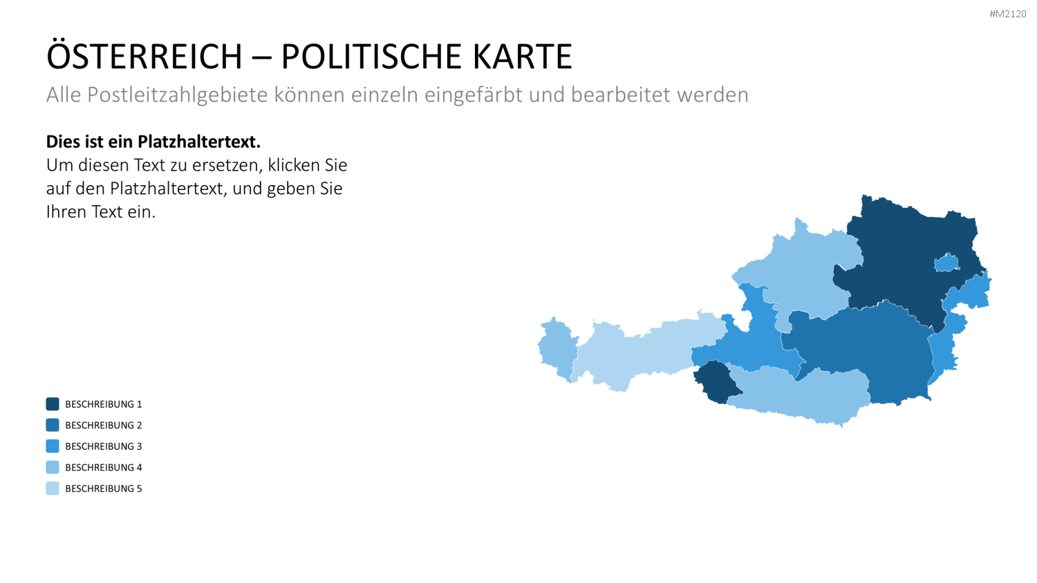 Österreich - PLZ (2-stellig) PowerPoint-Vorlage