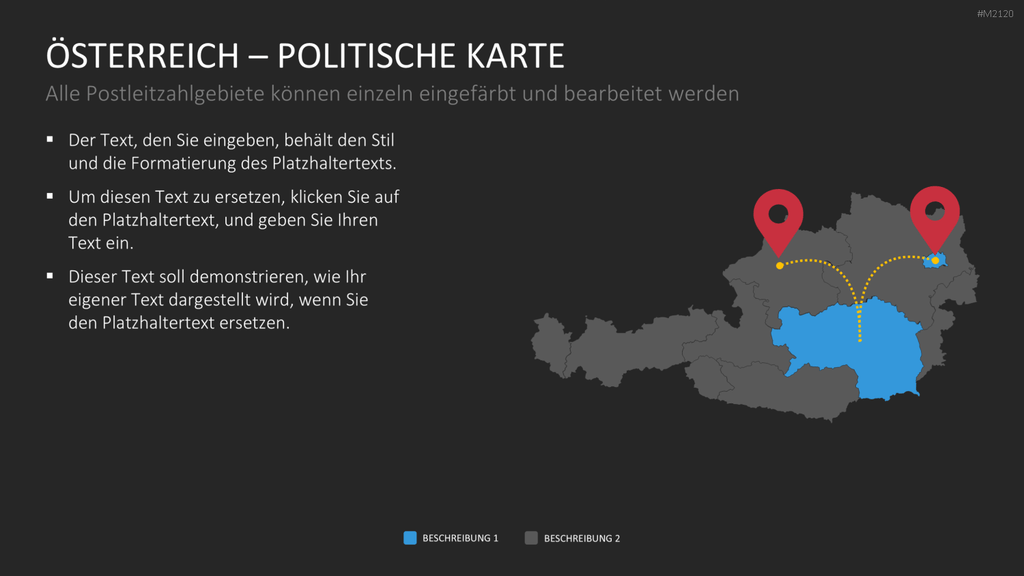 Österreich - PLZ (2-stellig) PowerPoint-Vorlage