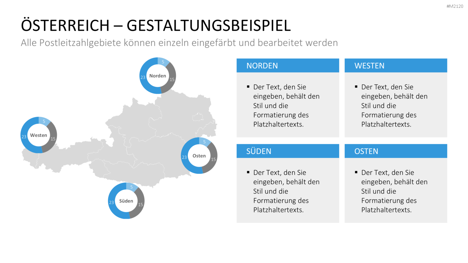 Österreich - PLZ (2-stellig) PowerPoint-Vorlage