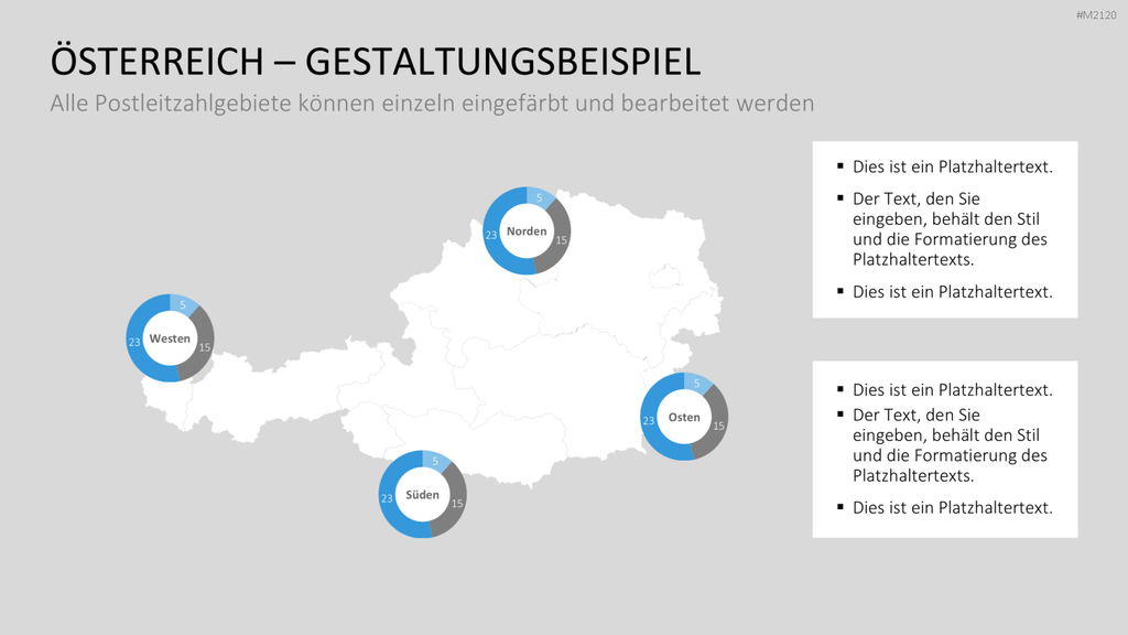 Österreich - PLZ (2-stellig) PowerPoint-Vorlage