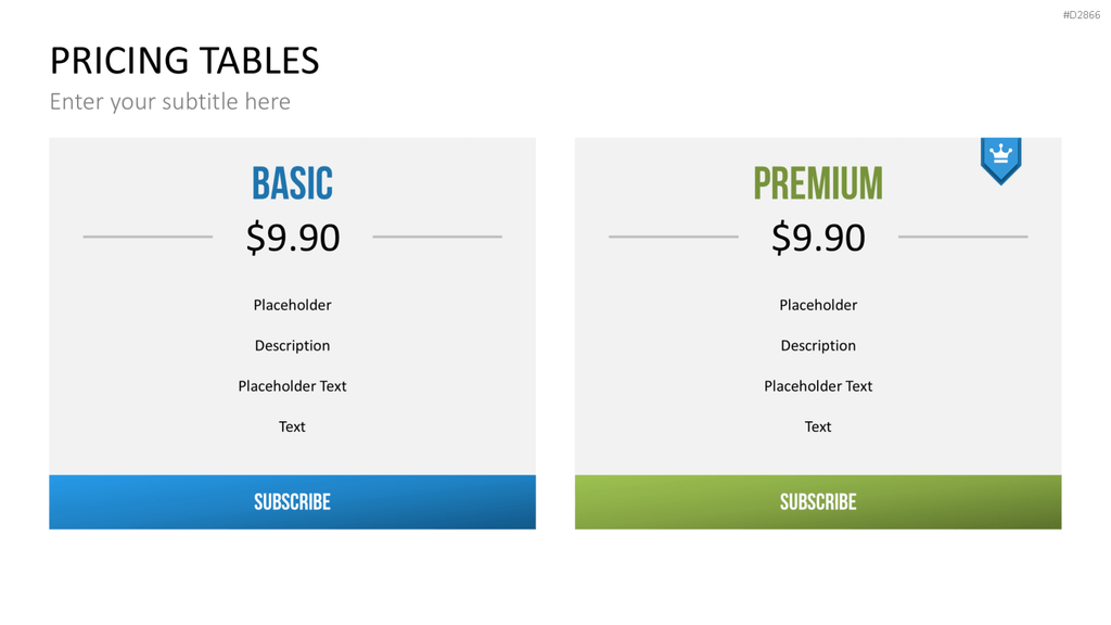 Pricing-Tables PowerPoint-Vorlage