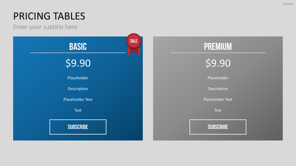 Pricing-Tables PowerPoint-Vorlage