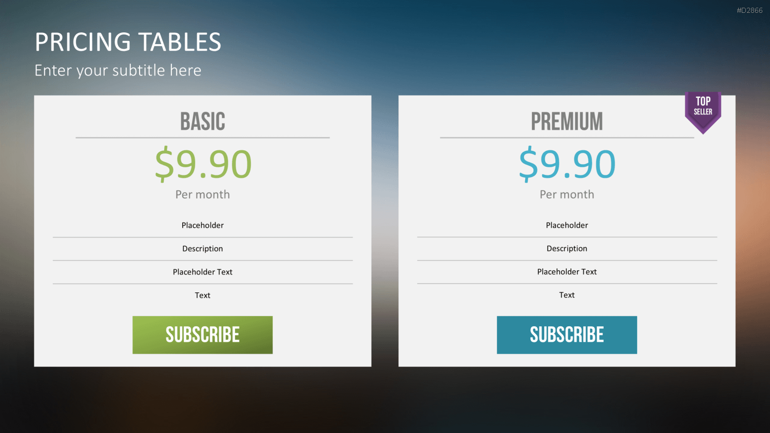 Pricing-Tables PowerPoint-Vorlage
