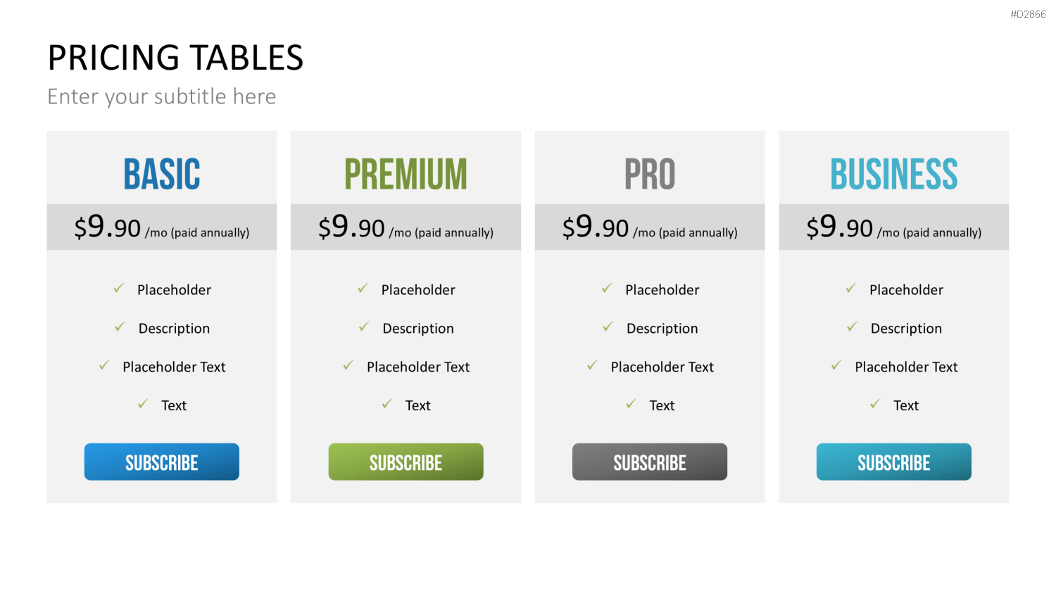 Pricing-Tables PowerPoint-Vorlage